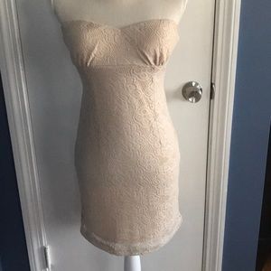 Juniors Lace Strapless Dress